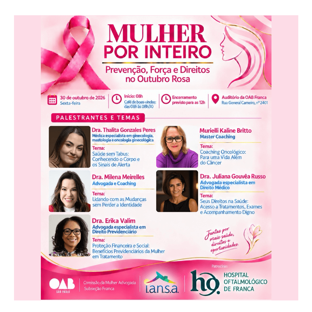 🌸 Mulher por Inteiro: Prevenção, Força e Direitos no Outubro Rosa