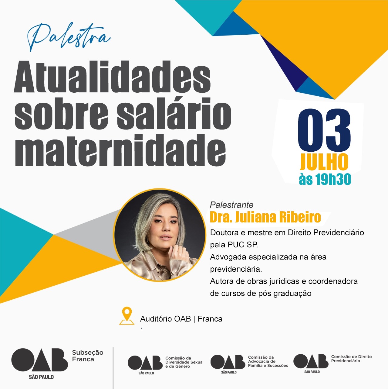 Palestra: Atualidades Sobre Salário Maternidade