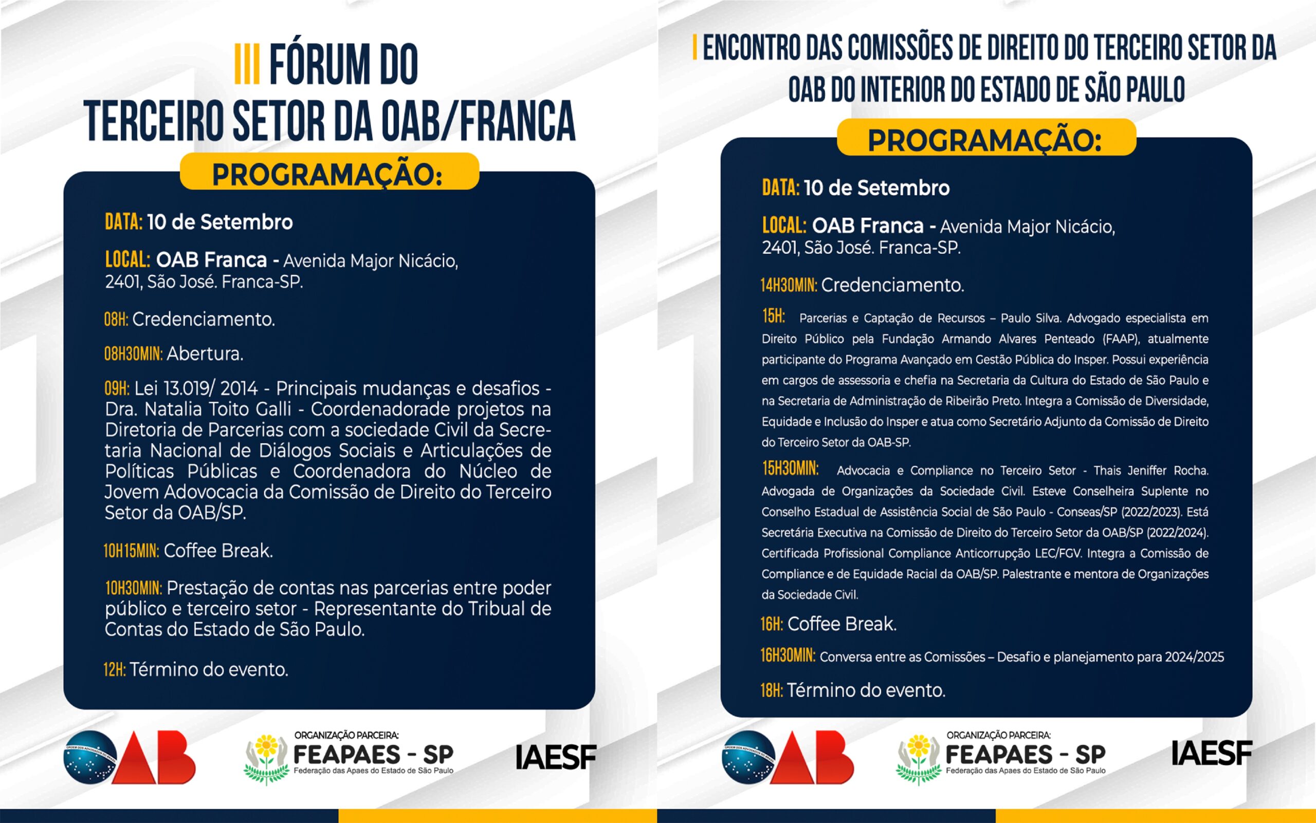 III FÓRUM DO TERCEIRO SETOR DA OAB FRANCA