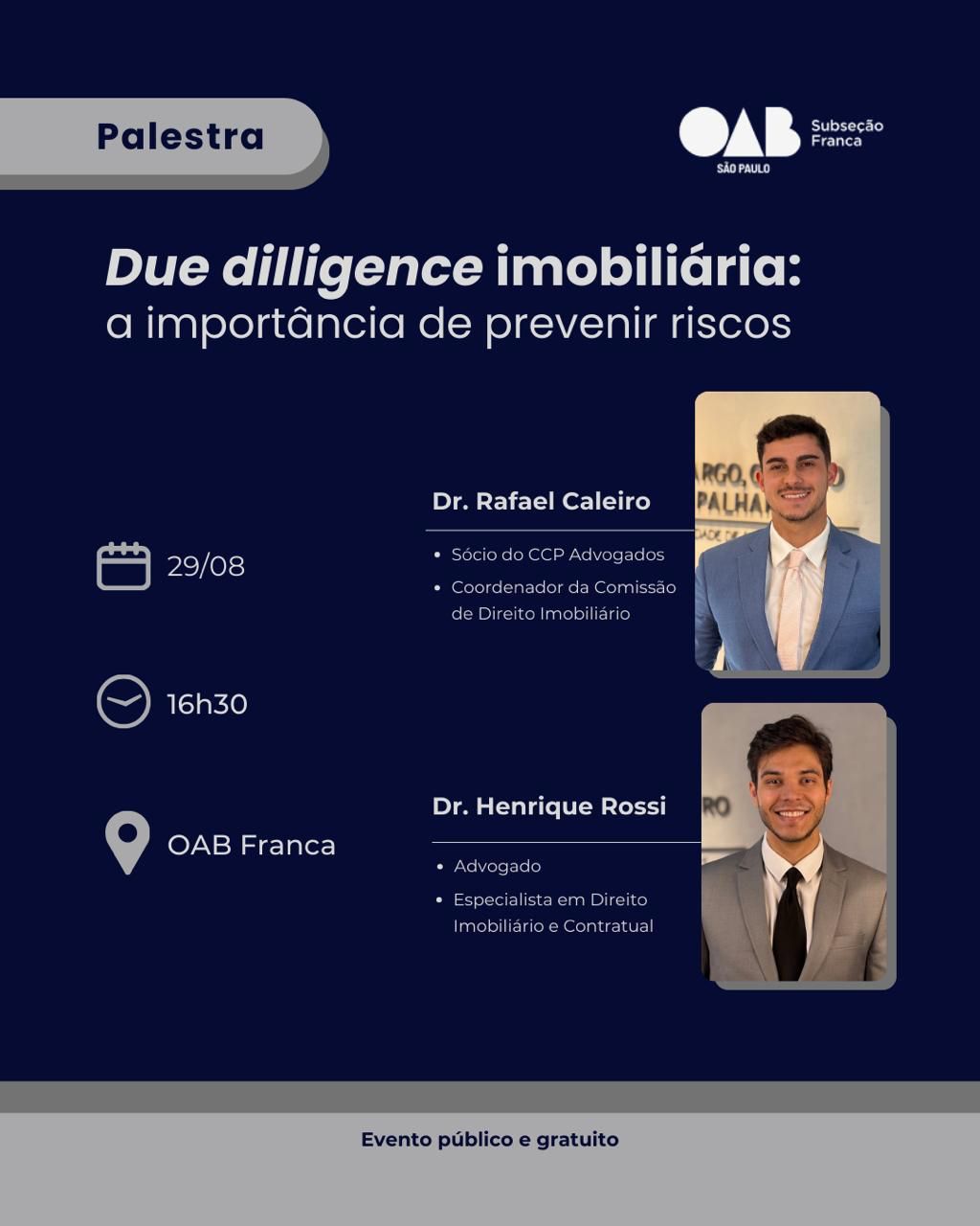 📢 Palestra: Due Dilligence Imobiliária – a importância de prevenir riscos