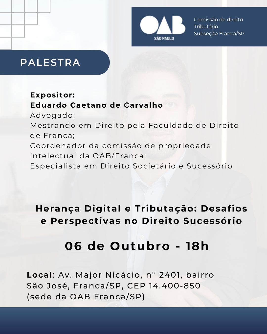 Palestra: Herança Digital e Tributação – Desafios e Perspectivas no Direito Sucessório