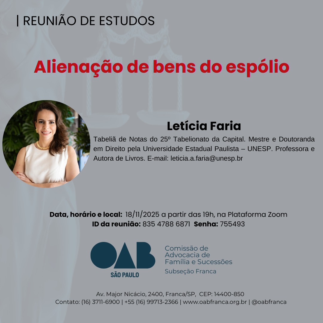 REUNIÃO DA COMISSÃO DE DIREITO DA FAMÍLIA